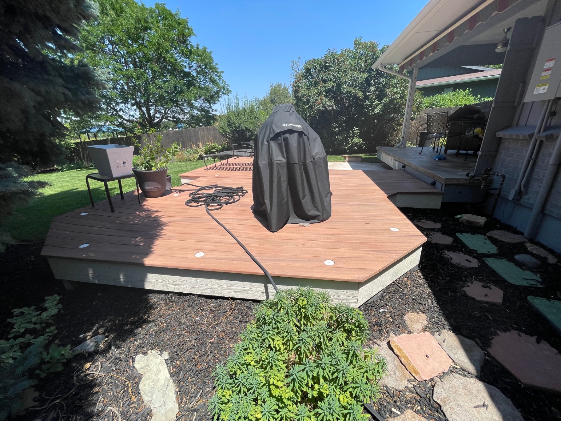 Backyard deck before transformation